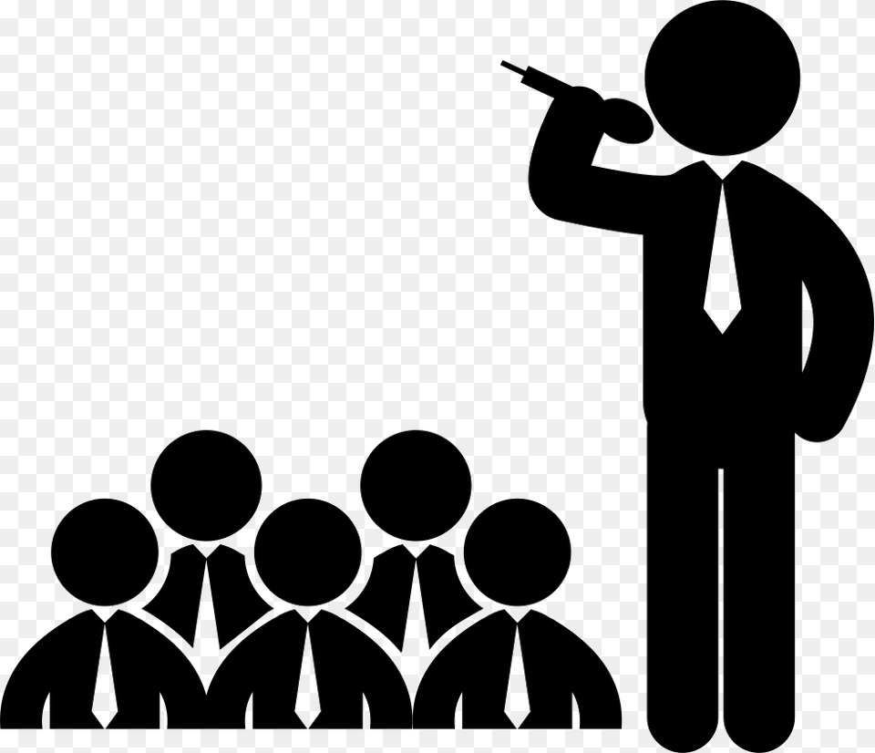 Public Speaking Icon, People, Person, Stencil, Crowd Free Png
