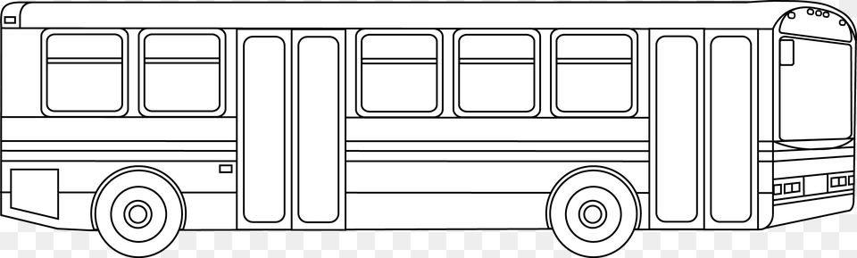 Public Transportation Bus Outline City Bus Clipart Black And White, Vehicle Free Png Download