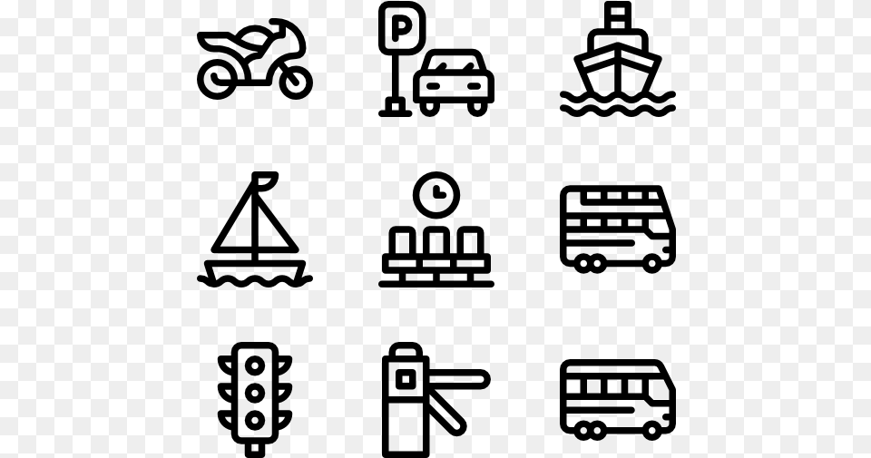 Public Transportation Host Icons, Gray Png Image