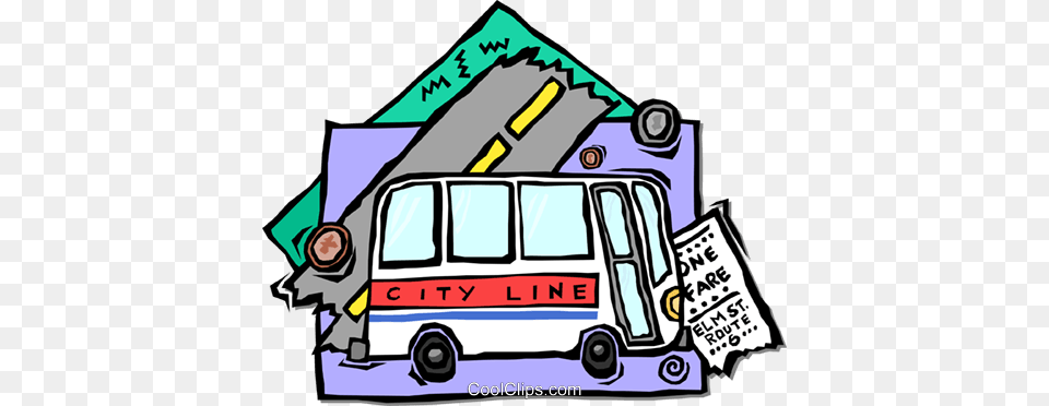 Public Transportation Royalty Vector Clip Art Illustration, Van, Vehicle, Ambulance, Bulldozer Free Transparent Png