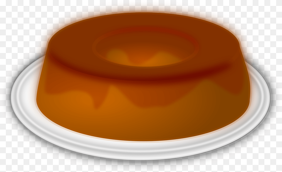 Pudim, Food, Plate, Caramel, Dessert Png Image