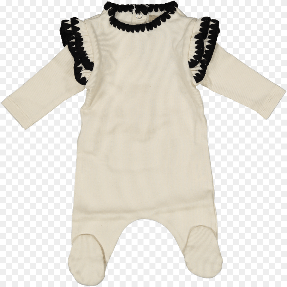 Pudu Ivory Rib Footie With Rufflessrc Cdn Girl, Clothing, Long Sleeve, Sleeve, Baby Free Png