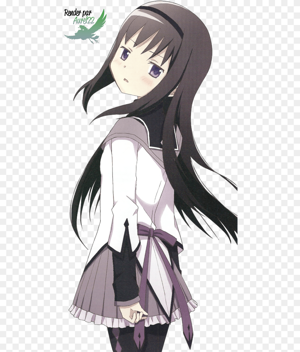 Puella Magi Madoka Magica Homura 2 Render By Anouet D5sk3ln Madoka Magica Homura Side, Book, Comics, Publication, Manga Png Image