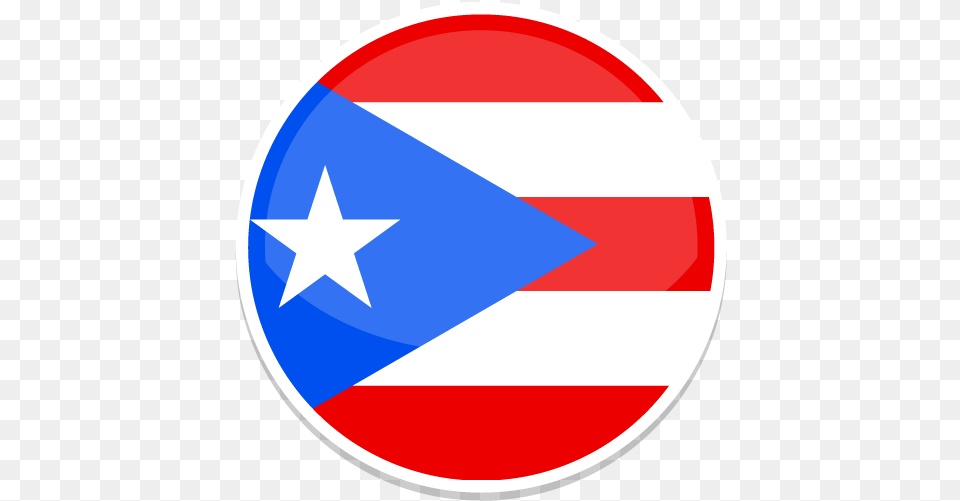 Puerto Rico Flag Flags Icon Of Circle Puerto Rico Flag, Symbol, Star Symbol Free Png