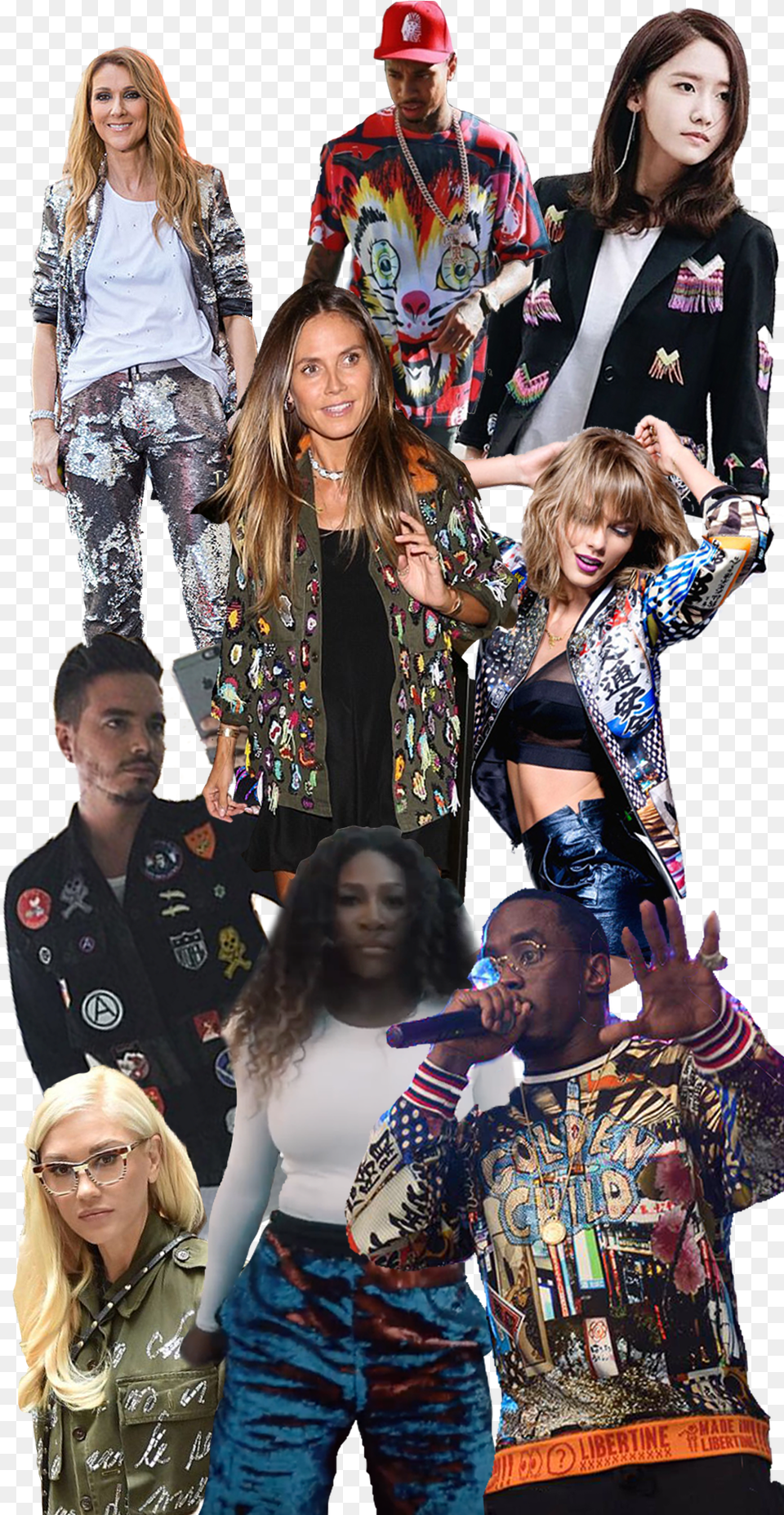 Puff Daddy Serena Williams Gwen Stefani Tyga Taylor Girl, Adult, Person, People, Woman Png