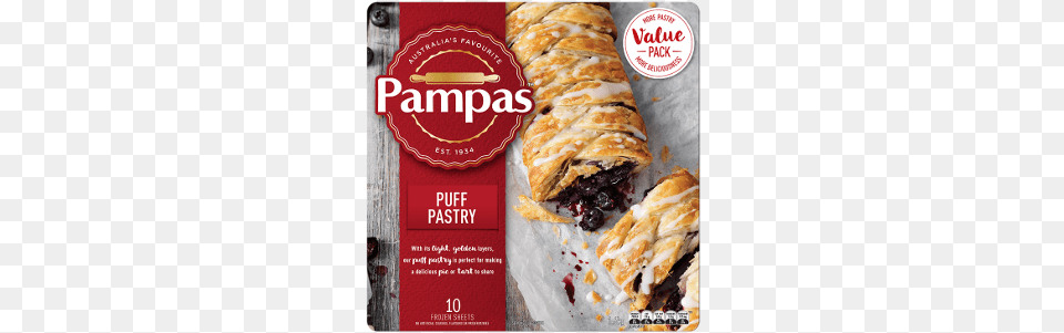 Puff Pastry 10 Sheets Pampas Puff Pastry Sheet, Advertisement, Dessert, Food, Poster Png