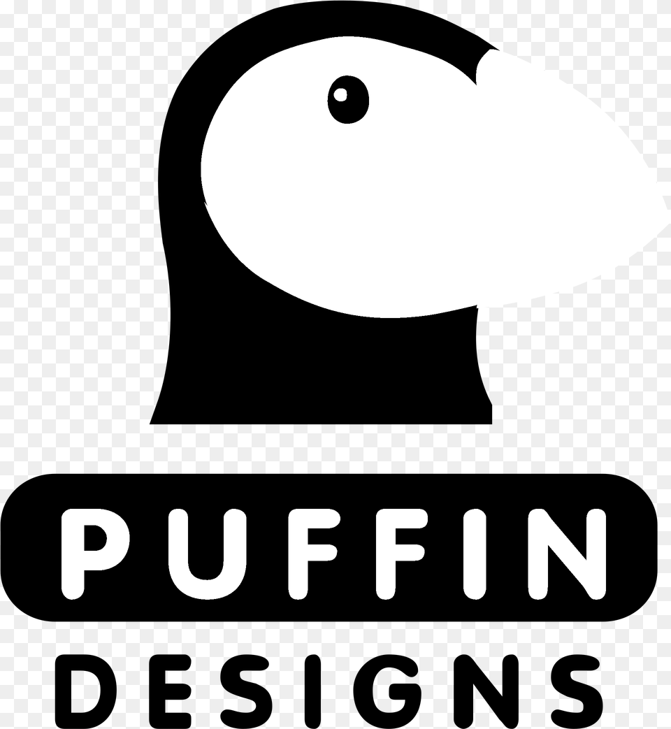 Puffin Designs Logo Black And White Illustration, Stencil, Astronomy, Moon, Nature Png Image