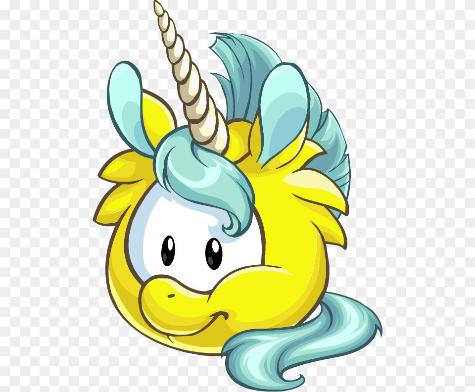 Puffle Kawaii Yellow Clubpenguin 2017 Club Penguin Online Unicorn Puffle, Art, Animal, Mammal Png Image