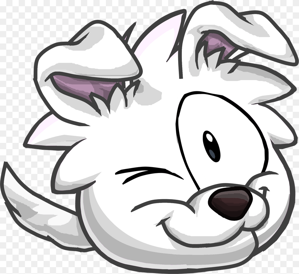 Puffle Perro Blanco Club Penguin White Puffle, Art, Drawing, Animal, Mammal Free Png Download