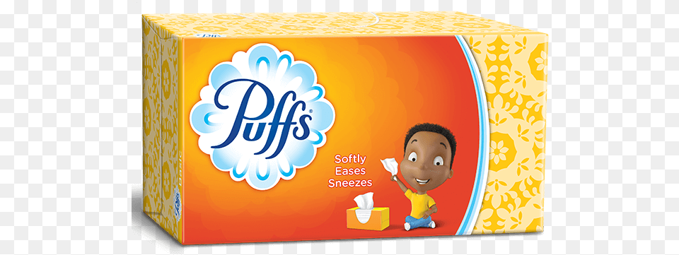Puffs Everyday Is Our Original Non Lotion Facial Tissue Puffs Tissue, Box, Baby, Person, Cardboard Png