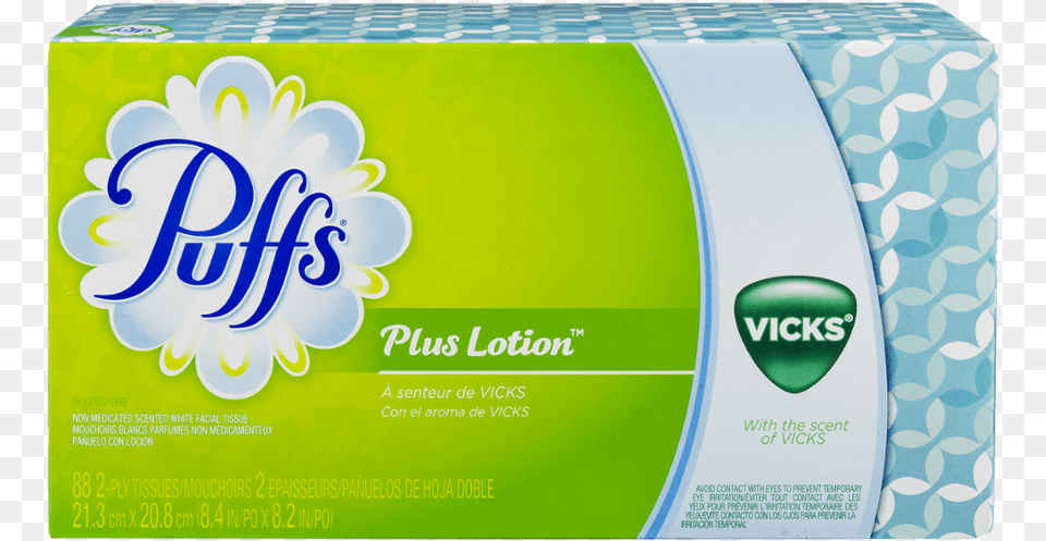 Puffs Plus Lotion Facial Tissues With Scent Of Vicks Puffs Basic, Paper Png Image
