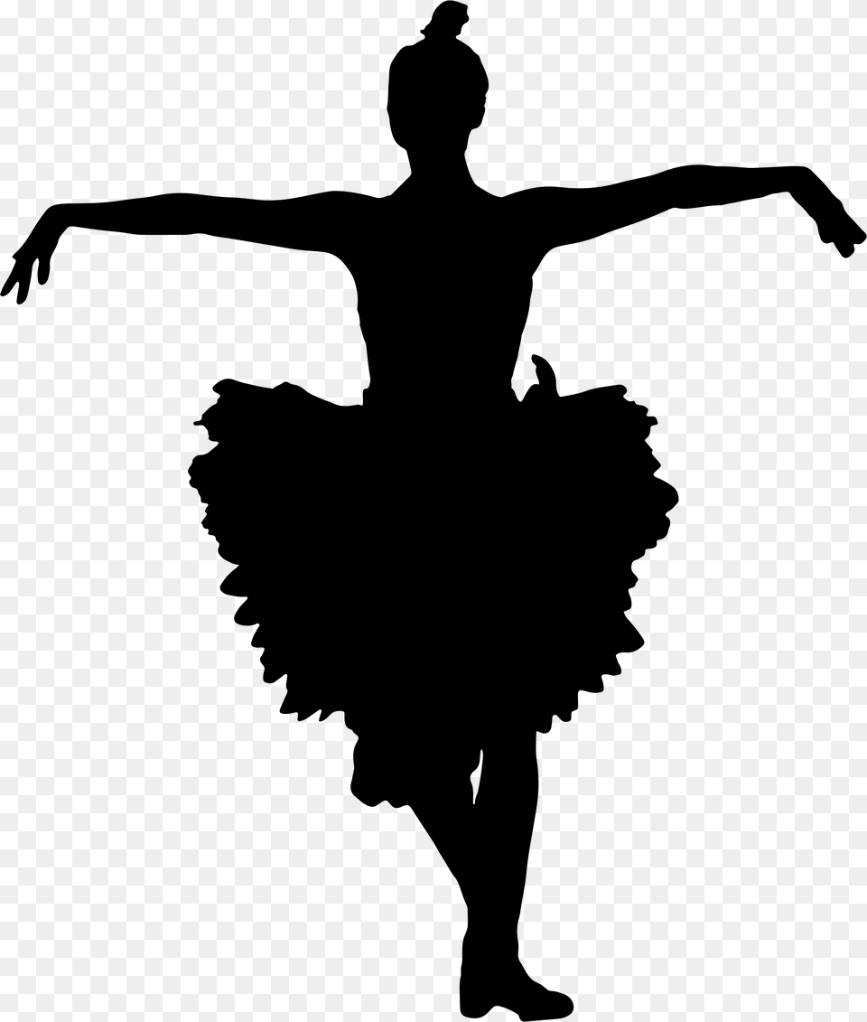 Puffy Dress Ballerina Silhouette Clip Arts Ballet Dancer Silhouette Large, Gray Free Png