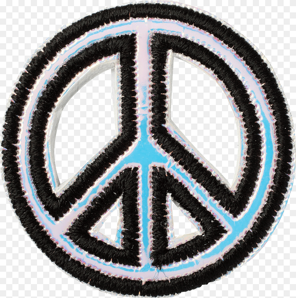 Puffy Iridescent Peace Sign Patch Hippie Clipart, Badge, Symbol, Logo, Emblem Png