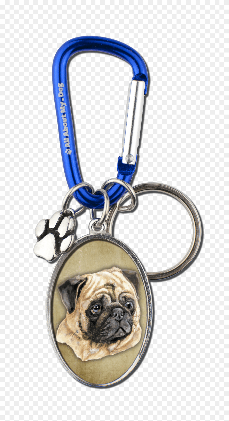 Pug Cameo Carabiner Keychain Ecosmart Designs, Animal, Canine, Dog, Mammal Free Transparent Png