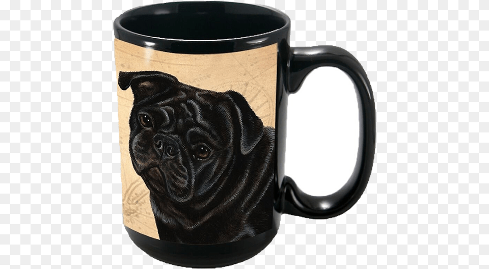 Pug Coffee Mug Mug, Cup, Pet, Mammal, Dog Png