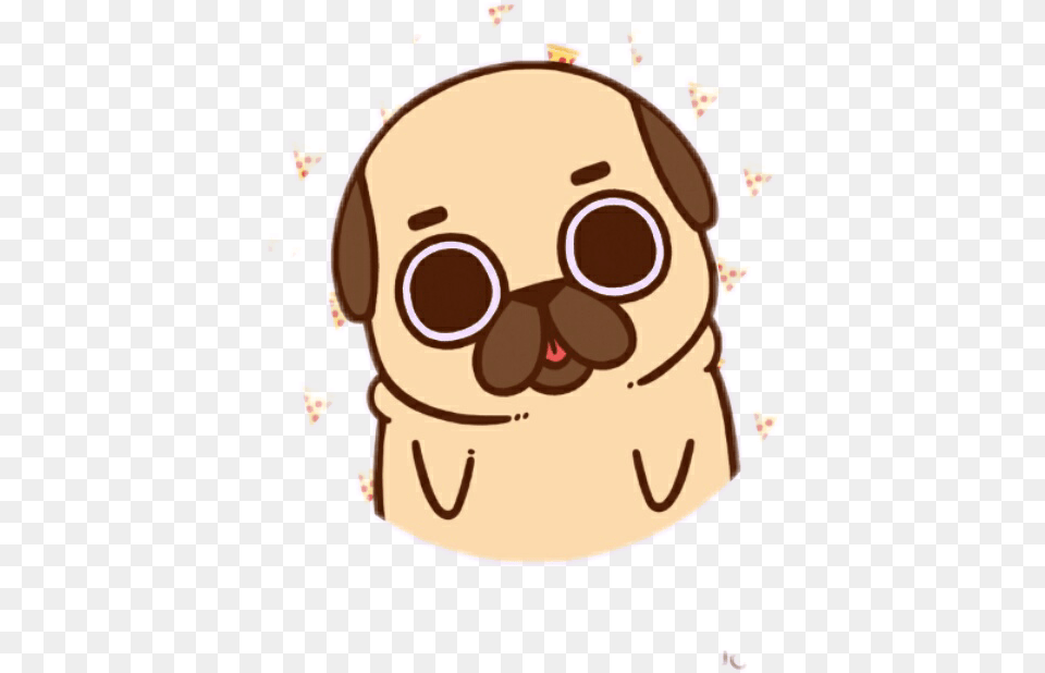 Pug Cute Lovely Pizza Dog Kawaii Ftestickers, Face, Head, Person, Baby Png Image