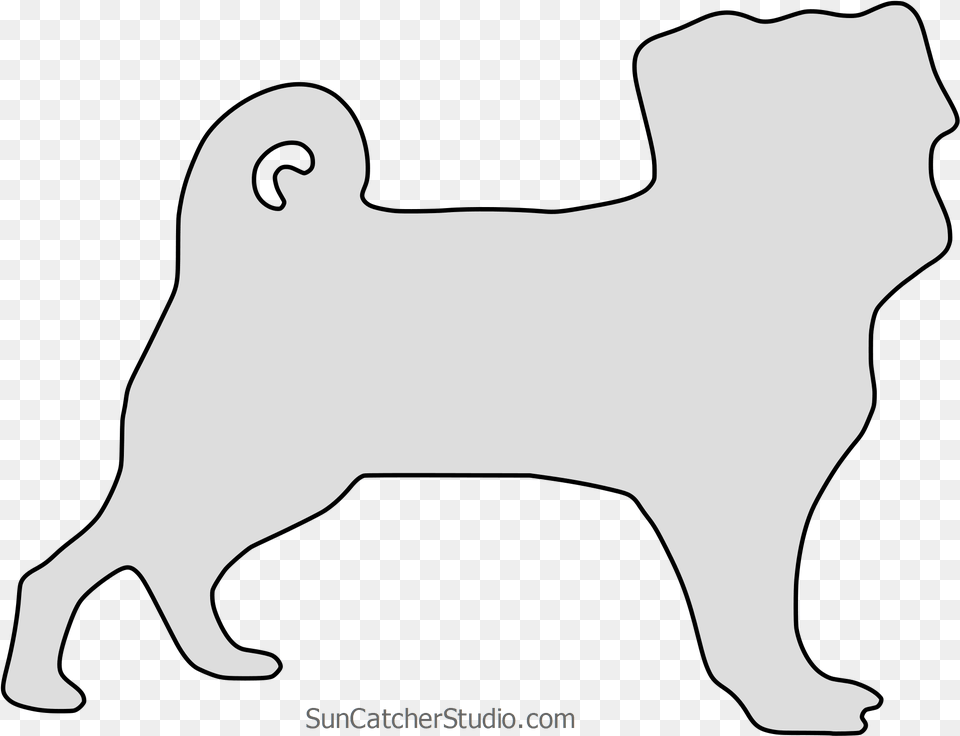 Pug Dog Breed Silhouette Pattern Scroll Saw Pattern Ancient Dog Breeds, Animal, Canine, Mammal, Pet Free Png