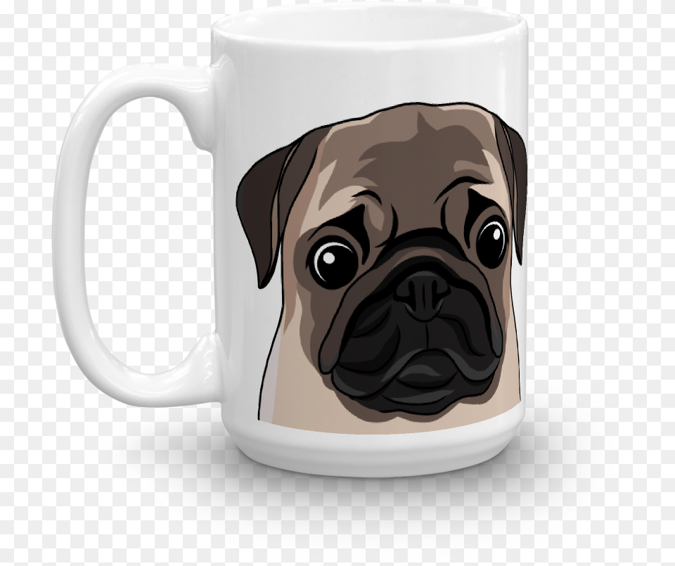 Pug Face Coffee Mug Pug, Cup, Animal, Pet, Mammal Free Png