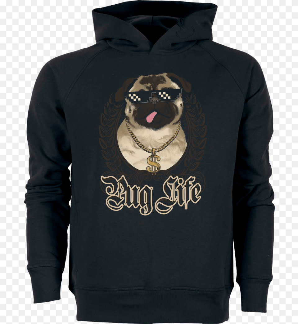 Pug Life, Sweatshirt, Sweater, Knitwear, Hoodie Free Transparent Png