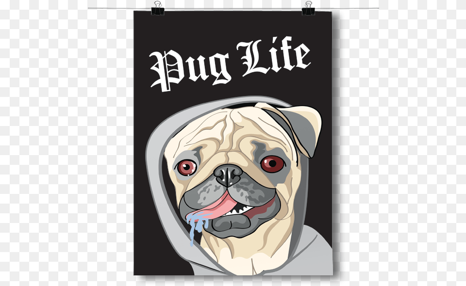 Pug Life Dog Pug Posters, Publication, Book, Animal, Pet Png Image