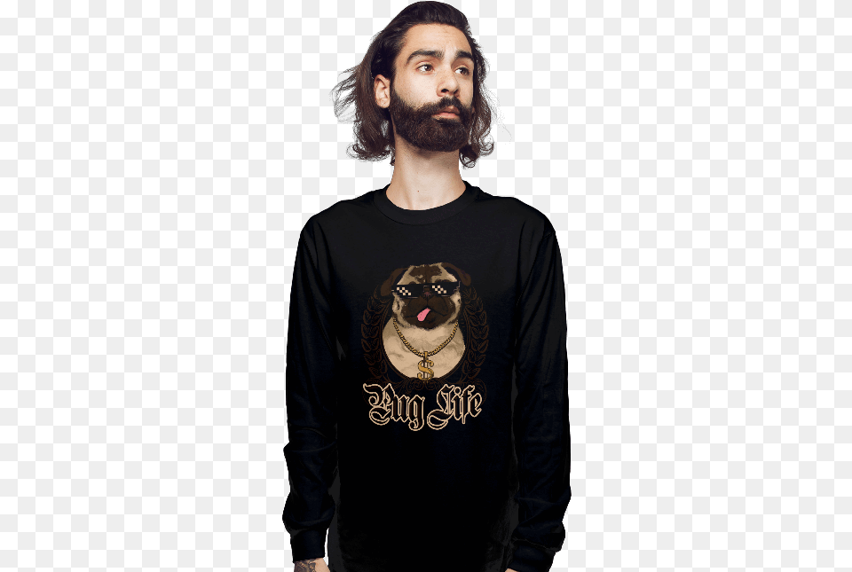 Pug Life Video Game, T-shirt, Sleeve, Person, Long Sleeve Free Transparent Png