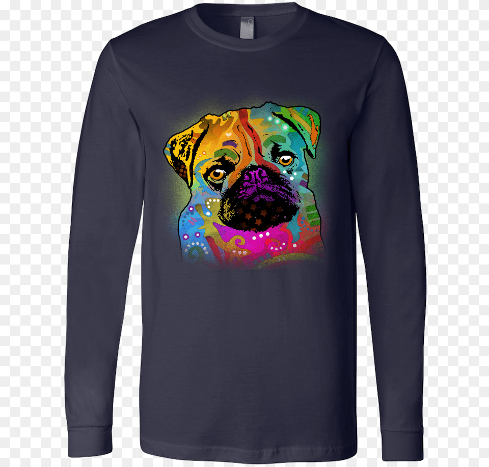 Pug Long Sleeve Shirt All Colors Amp Sizes Pug, Clothing, Long Sleeve, T-shirt, Adult Png Image
