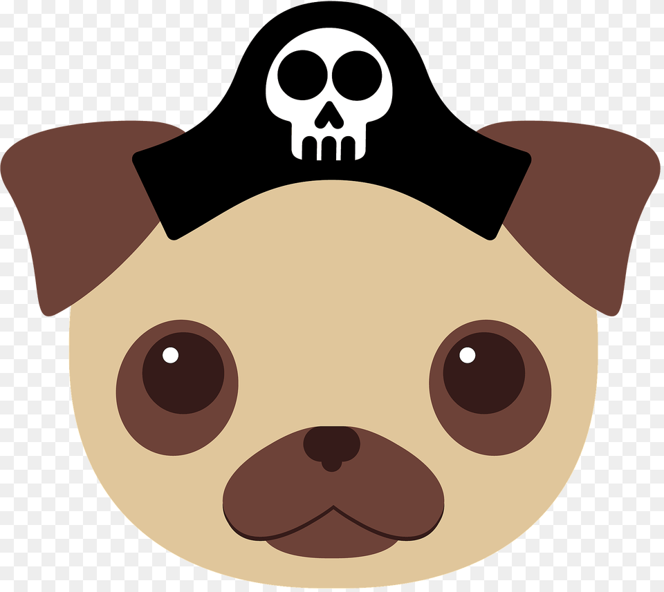 Pug Pirate Clipart, Snout, Animal, Fish, Sea Life Free Png Download