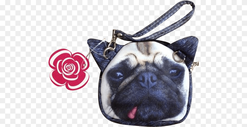 Pug Print Dog Puppy Tan Fawn Black Zip Top Coin Wallet, Accessories, Handbag, Bag, Purse Free Png