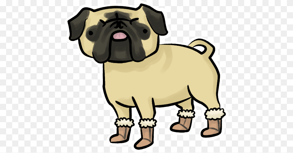 Pug Puppy Cartoon Drawing Clip Art Pug Puppy Cartoon Animal Figure, Canine, Dog, Mammal, Pet Free Png