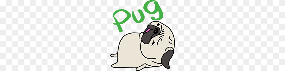 Pug Sticker Line Stickers Line Store, Animal, Livestock, Mammal, Sheep Free Png Download