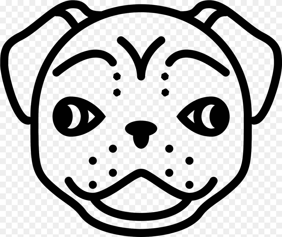 Pug Vector Face Pug, Gray Png Image