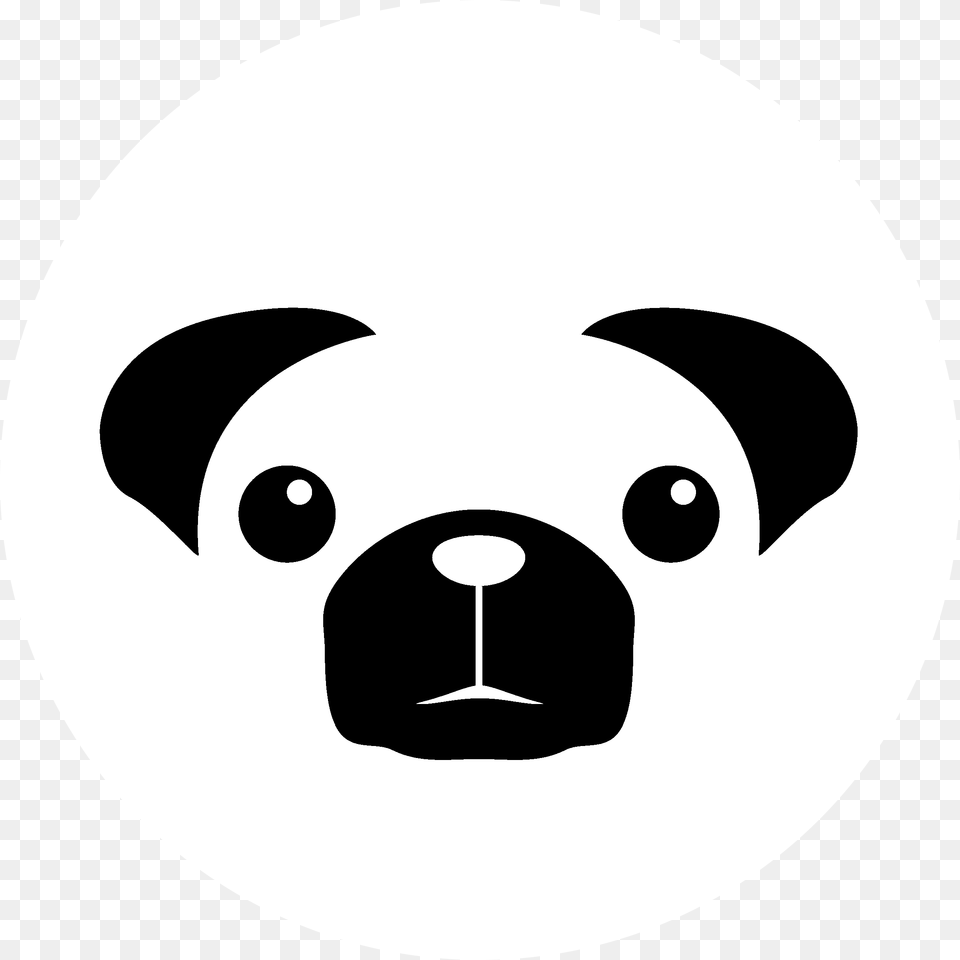 Pugpugjs Logo Black And White Pug Preprocessor Logo, Stencil, Disk Free Png Download