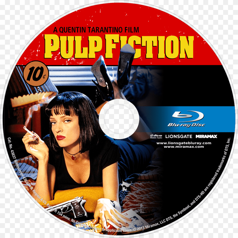 Pulp Fiction Dvd Cover, Disk, Adult, Female, Person Png