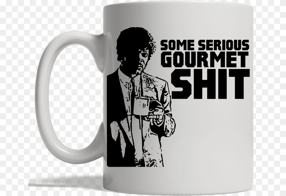 Pulp Fiction Some Serious Gourmet Shit Mug Beer Stein, Adult, Man, Male, Person Png