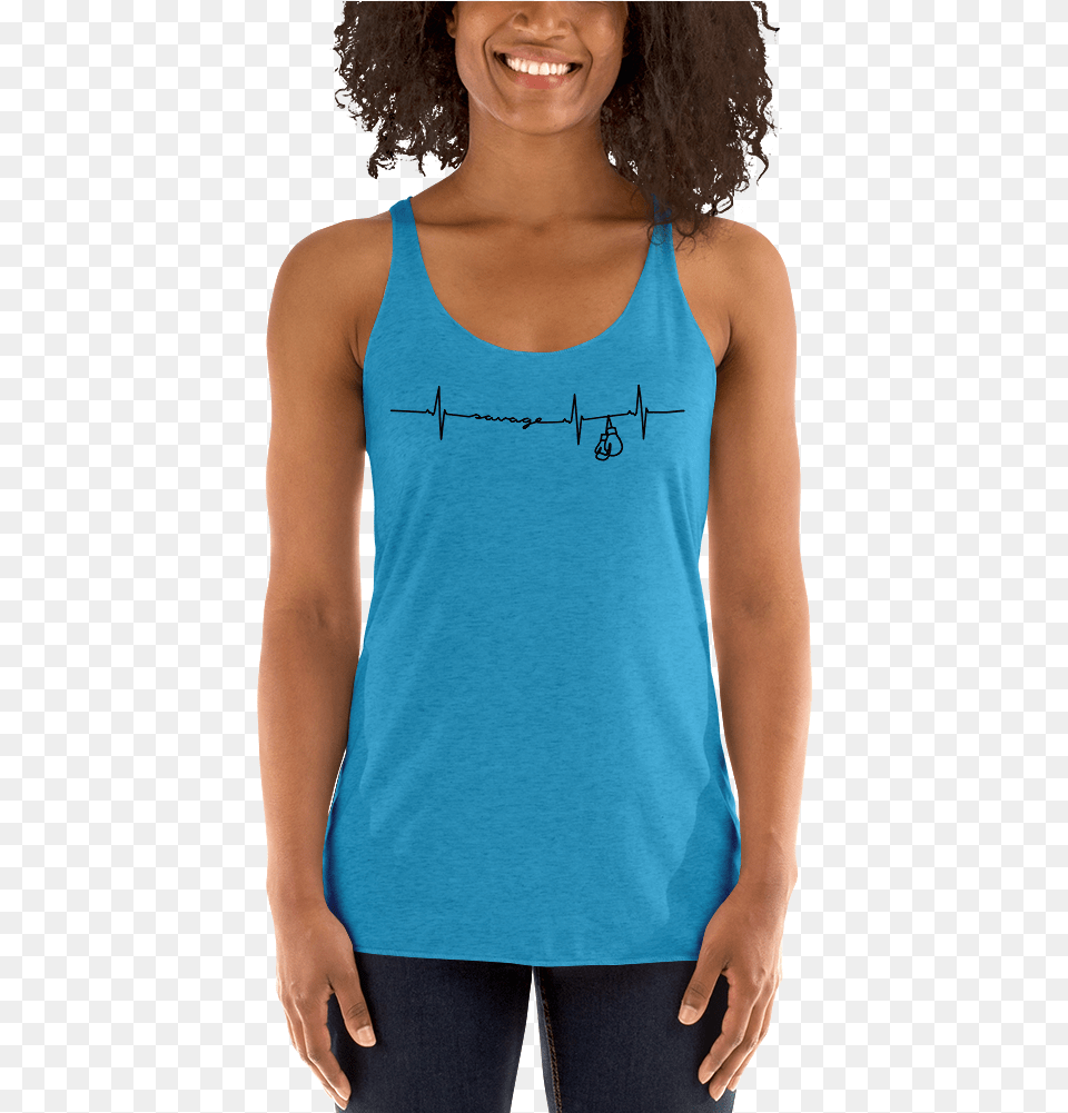 Pulse Logo Mockup Front Womens Vintage Turquoise Sleeveless Shirt, Clothing, Tank Top, Adult, Female Png