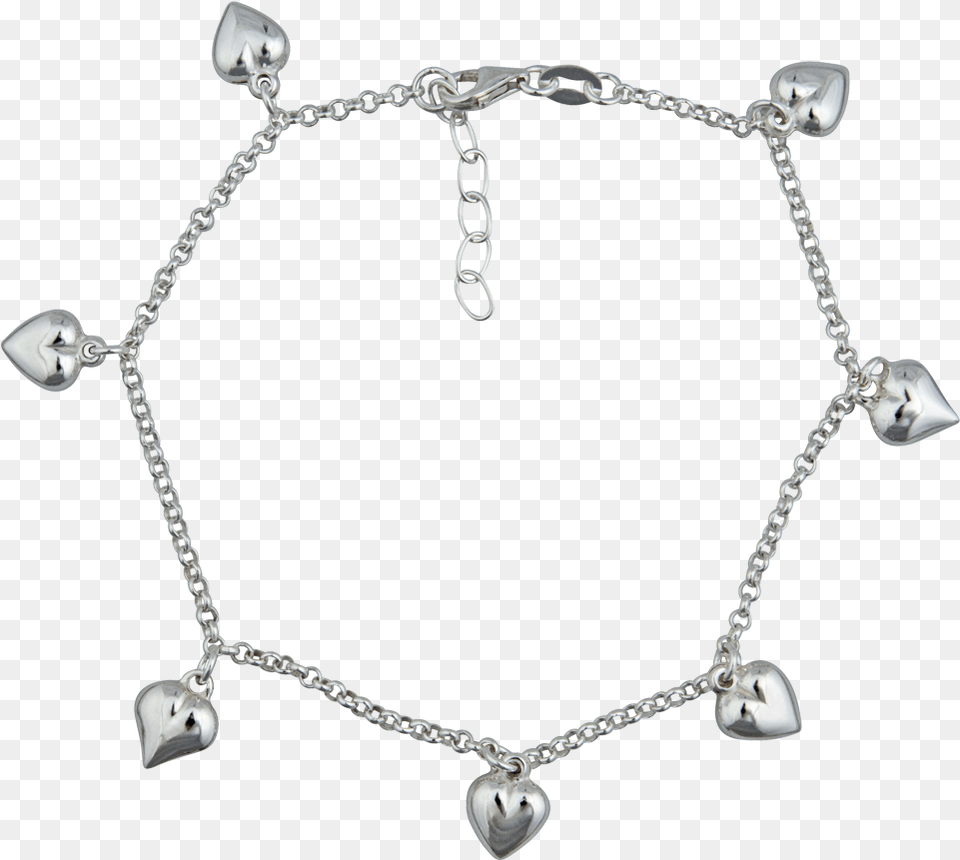Pulsera De Plata Con Corazones, Accessories, Bracelet, Jewelry, Necklace Png