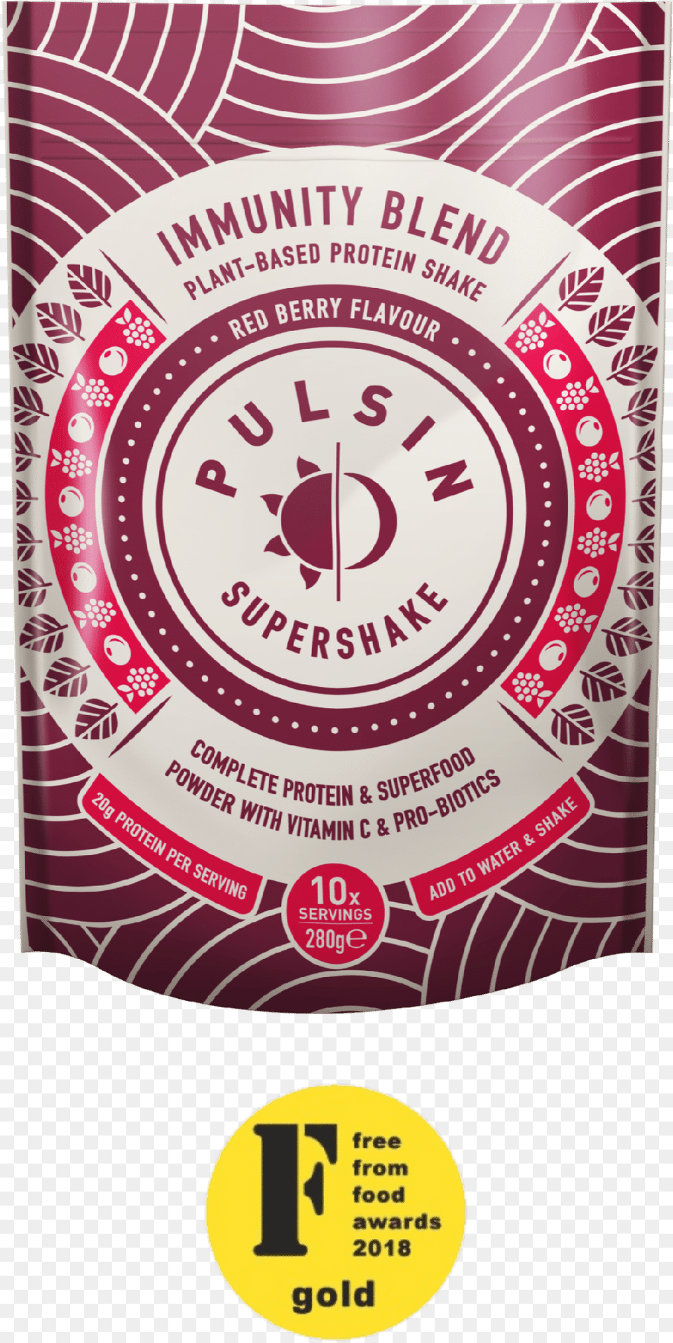 Pulsin Super Shake Immunity Red Berry, Advertisement, Poster, Can, Tin Free Transparent Png