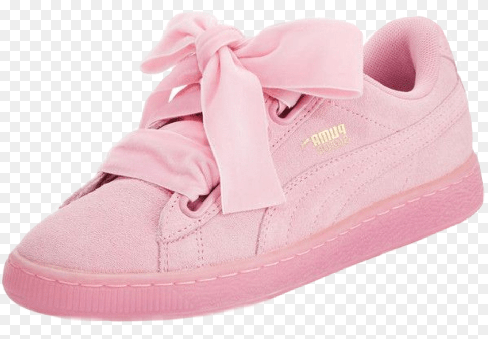 Puma Aesthetic Pinkaesthetic Pink Pinkcolor Sneakers Pink Puma Ribbon Shoes, Clothing, Footwear, Shoe, Sneaker Png Image