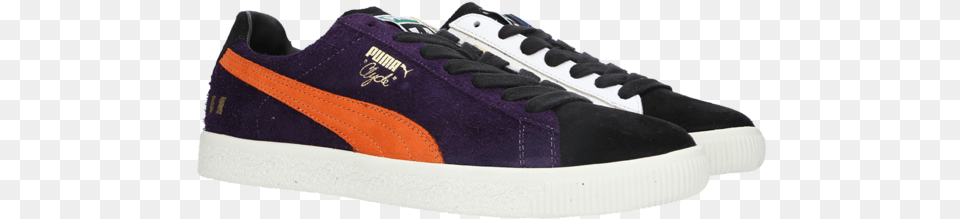 Puma The Hundreds X Clyde Sneakers Skate Shoe, Suede, Clothing, Footwear, Sneaker Png Image