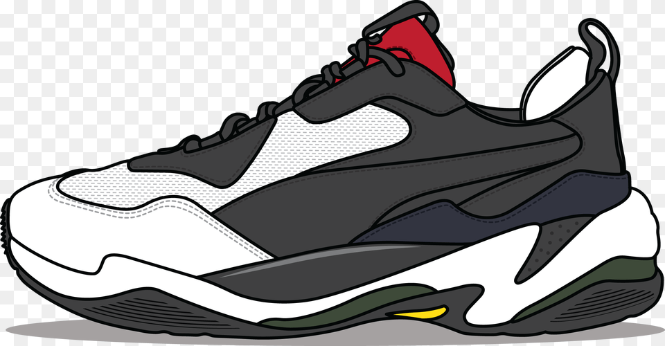 Puma Thunder Spectra Quotblackwhtequot Puma Thunder Spectra Black White, Clothing, Footwear, Shoe, Sneaker Free Png