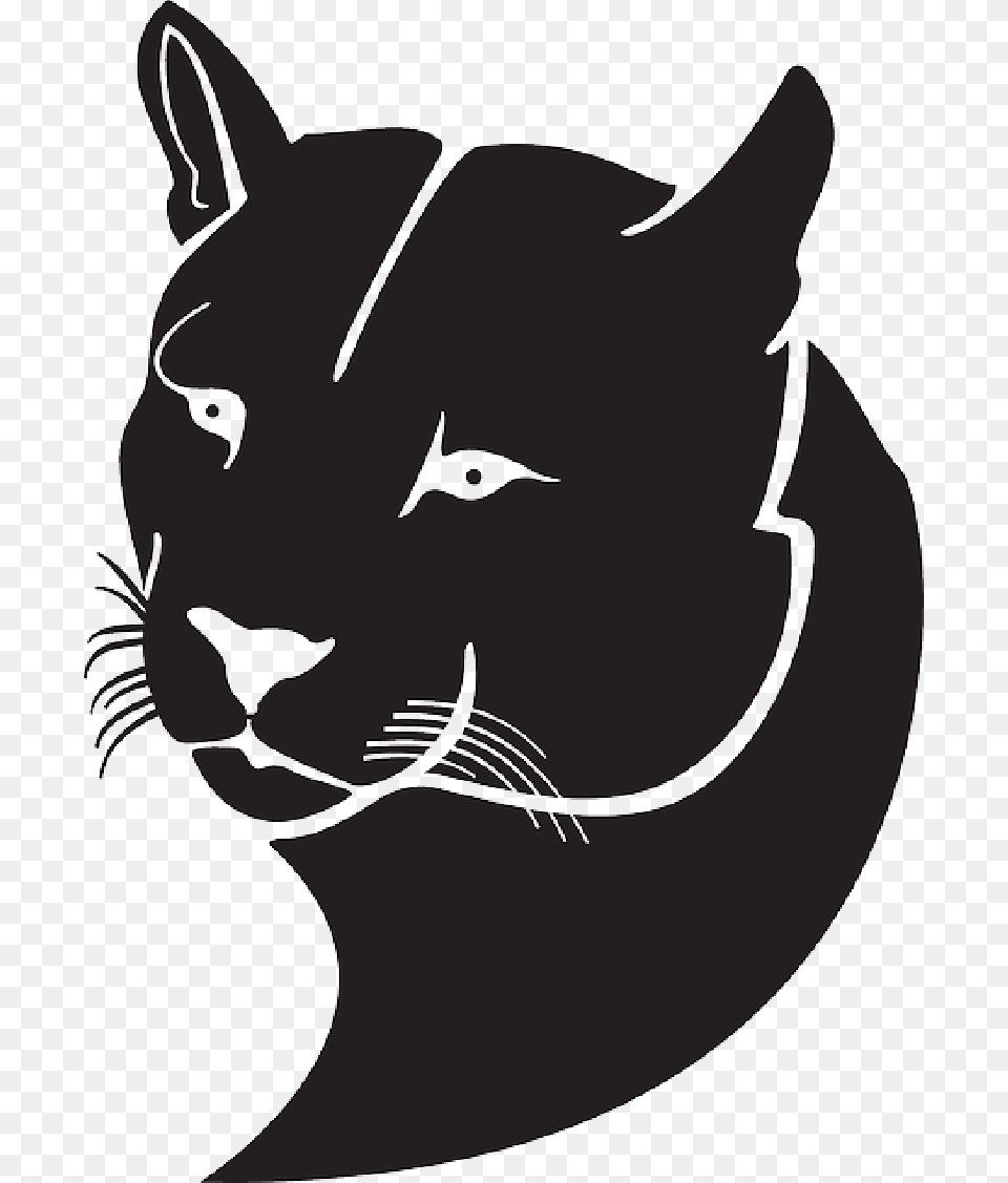 Puma Vector Silueta Black Animal Logo, Stencil, Mammal, Panther, Wildlife Free Transparent Png