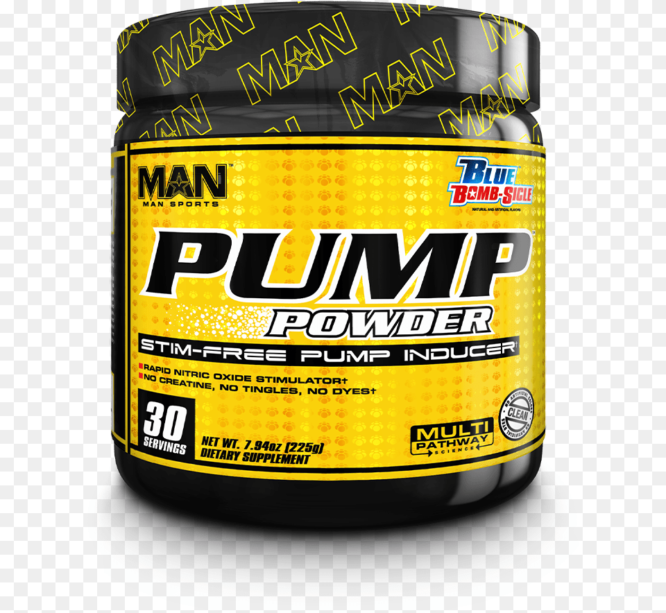 Pump Powder Great Taste U0026 Great Pump Man Sports Bodybuilding Supplement, Can, Tin Free Png Download