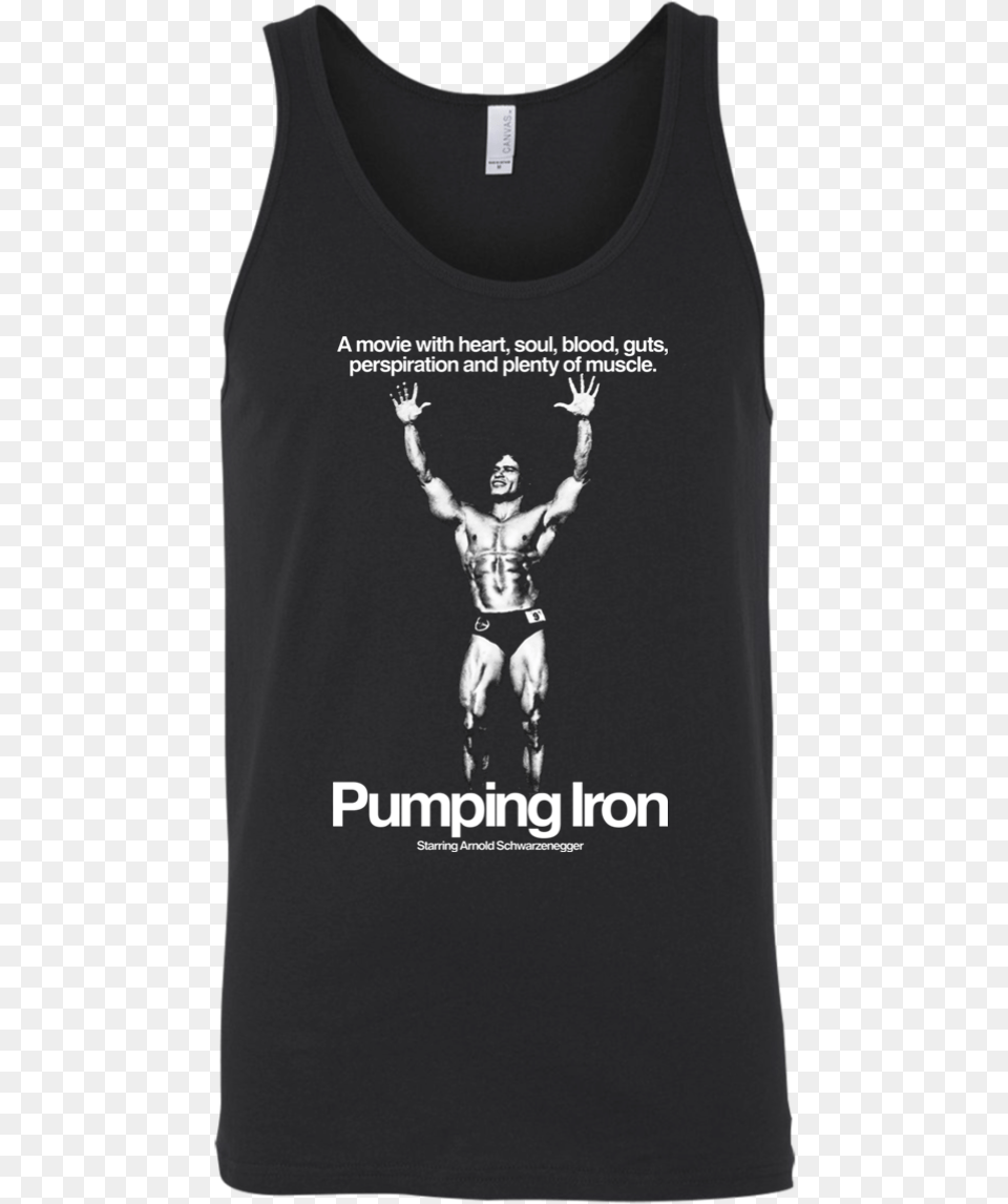 Pumping Iron Arnold Schwarzenegger Movie Fitness Weightlifting Pumping Iron Movie Poster, Clothing, T-shirt, Adult, Male Free Png