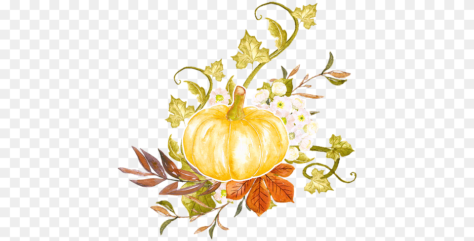 Pumpkin And Leaves, Art, Floral Design, Flower, Flower Arrangement Png