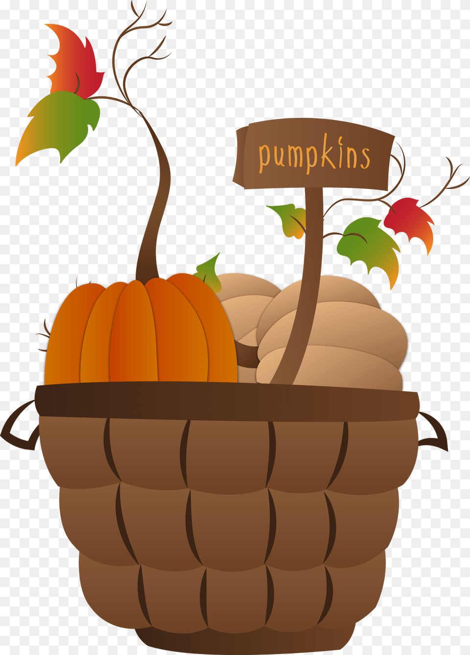 Pumpkin Basket Fall Clipart Clip Art October Clipart, Food, Plant, Produce, Vegetable Free Png Download
