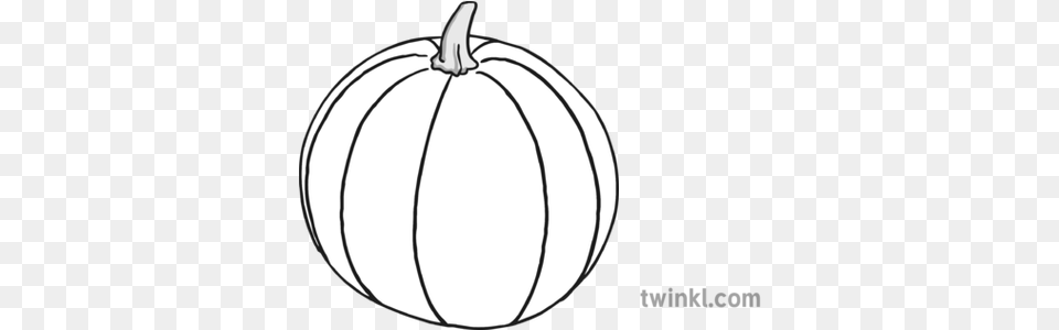 Pumpkin Black And White 1 Illustration Twinkl Fresh, Vegetable, Food, Produce, Plant Free Png Download