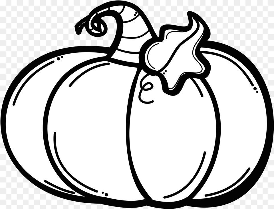 Pumpkin Black And White Pumpkin Clip Art Black And White, Food, Plant, Produce, Vegetable Free Png