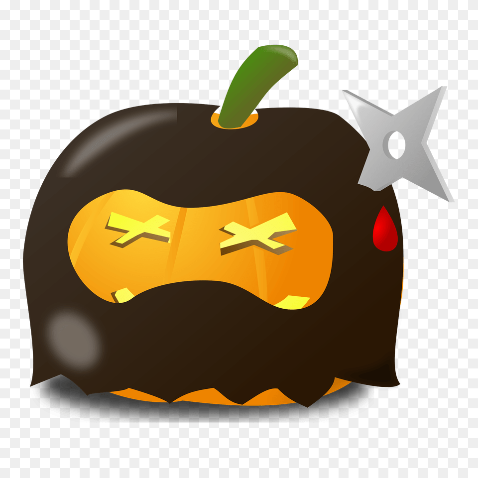 Pumpkin Carved As A Ninja Clipart, Food, Plant, Produce, Vegetable Free Transparent Png