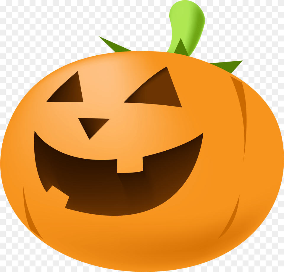 Pumpkin Clip Simple Cartoon Halloween Jack O Lantern, Vegetable, Food, Produce, Plant Free Png Download
