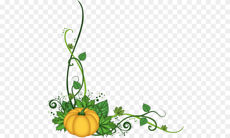 Pumpkin Corner Flourish, Vegetable, Food, Produce, Plant Png Image